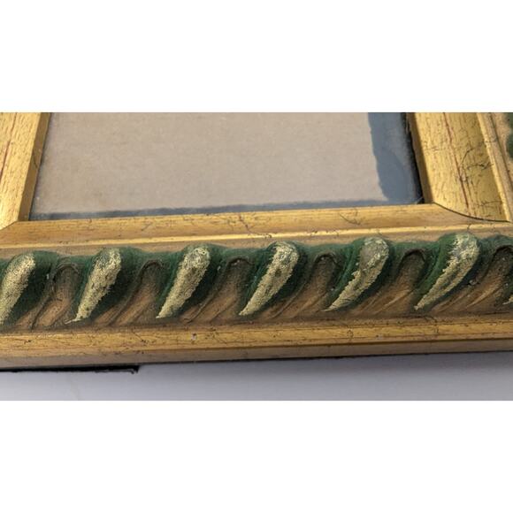 Lot 3 Vintage Gold Green Photo Frames Ornate Design Verdigris For 3.5 X 5.5" Art - Picture 5 of 8